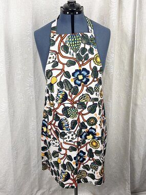 Marimekko Tiara print apron cotton adjustable neck strap pocket kitchen cooking